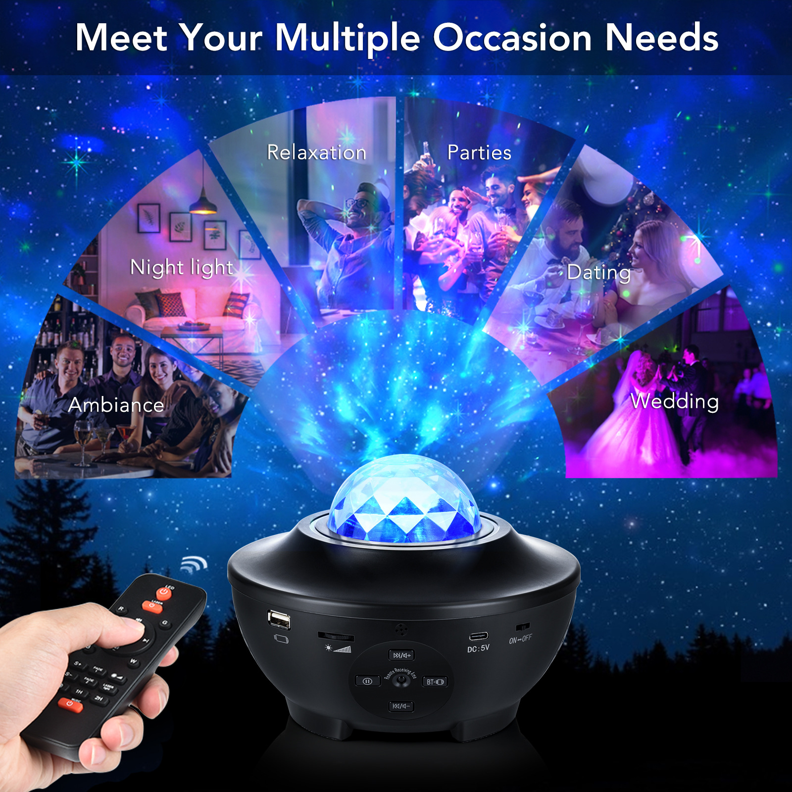 Galaxy Projector Night Light – Smart RGB Room Lamp
